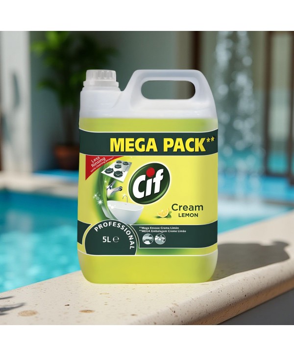 Detergenti profesionali - - Cif Professional Cream Lemon 5L – Crema Universală pentru Suprafețe Strălucitoare și Curățenie Impecabilă - arli.ro