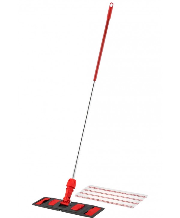 Acasa - - Set Profesional de Curățenie ArliSoft® cu Mop Plat 40 cm, Suport Mop și Mâner din Aluminiu – Zone cu Risc Ridicat de Contaminare - arli.ro