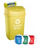  Acasa - Cos de gunoi pt colectare selectiva deseuri din plastic, 55 litri, capac batant + 50 de saci galbeni ArliSoft 60 litri - arli.ro
