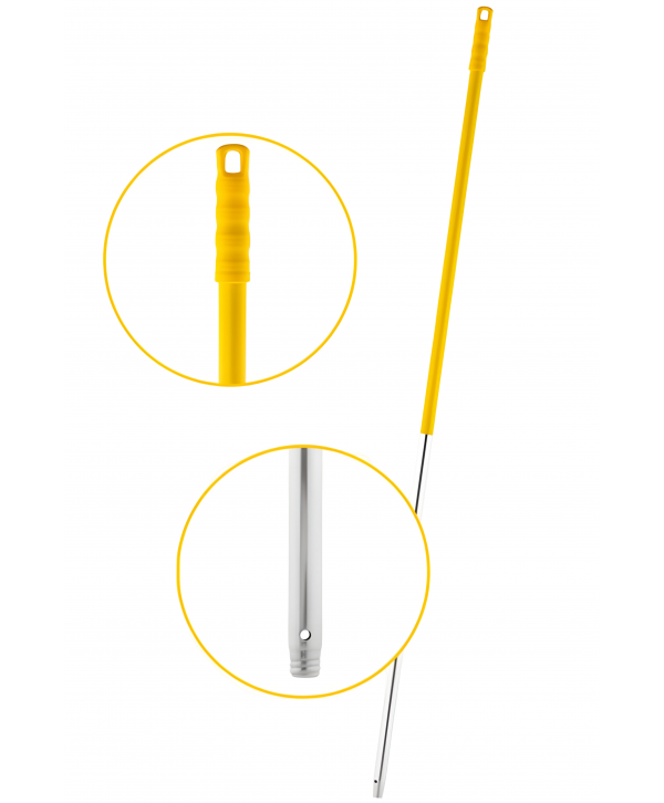 Mopuri profesionale - - Mâner Profesional din Aluminiu pentru Mop, lungime 140 cm 🟡 – Ergonomie și Durabilitate pentru Spațiile Sanitare - arli.ro