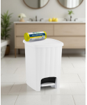 Acasa - Coș de Gunoi 20L cu Pedală și Capac 🇮🇹 White + Rola 50 Saci Menajeri Galbeni (35L) – Igienă și Practicabilitate - arli.ro