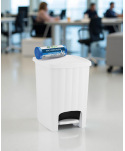  Acasa - Coș de Gunoi 20L cu Pedală și Capac 🇮🇹 White + Rola 50 Saci Menajeri Albaștri (35L) - Igienă în Spații Administrative - arli.ro