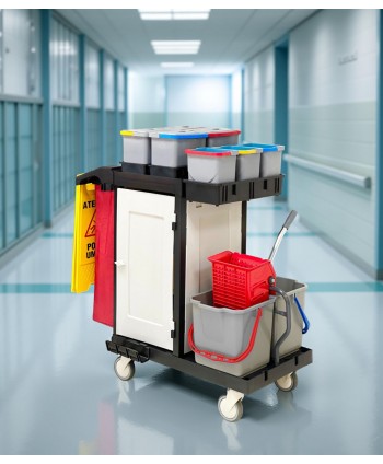  Acasa - Cărucior de Curățenie Profesional ArliPlus® M48 – Echipament Complet cu Uși Magnetice 🏥♻️ - arli.ro