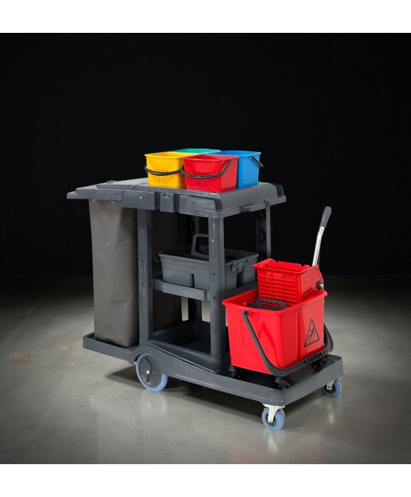Cărucior de Curățenie Profesional Hercules 875 – Mobilitate, Organizare și Eficiență în Curățenie Cărucior de Curățenie Profesional Hercules 875 – Mobilitate, Organizare și Eficiență în Curățenie
