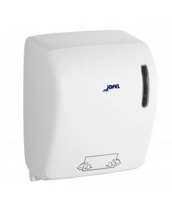  Acasa - Dispenser Prosop Hârtie Manual Jofel TIMELESS, Alb Mat - Fără Manetă, Fără Mâner, Fără Senzor, Fără Consum de Energie - arli.ro