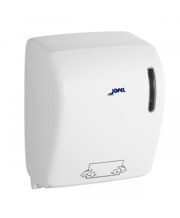 Acasa - - Dispenser Prosop Hârtie Manual Jofel TIMELESS, Alb Mat - Fără Manetă, Fără Mâner, Fără Senzor, Fără Consum de Energie - arli.ro