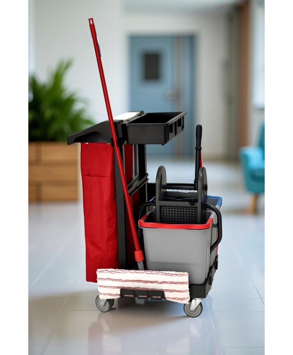 Acasa - - Cărucior de Curățenie Compact ArliPlus® M38 – Performanță și igienă în spații restrânse - arli.ro