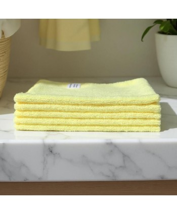  Acasa - Pachet 5 lavete microfibră ULTRA 🇦🇹 38×38 cm, 32 g – Galben 🟡 pentru Suprafețe din Băi 🚿 - arli.ro