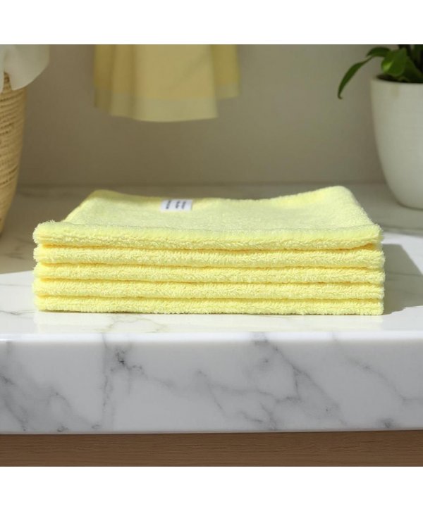 Pachet 5 lavete microfibră ULTRA 🇦🇹 38×38 cm, 32 g – Galben pentru Suprafețe din Băi