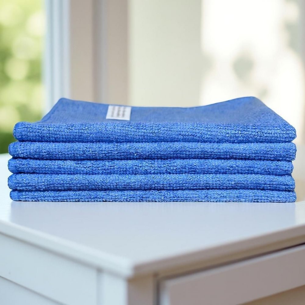 Pachet 5 lavete microfibră ULTRA 🇦🇹 38×38 cm, 32 g – Albastru pentru Spații Administrative
