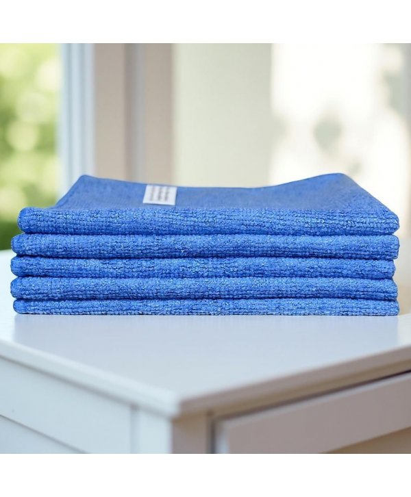 Pachet 5 lavete microfibră ULTRA 🇦🇹 38×38 cm, 32 g – Albastru pentru Spații Administrative Pachet 5 lavete microfibră ULTRA 🇦🇹 38×38 cm, 32 g – Albastru pentru Spații Administrative