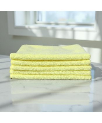 Pachet 5 lavete microfibră ULTRA 🇦🇹 40×40 cm, 42 g – Galben pentru Suprafețe din Băi