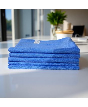 Pachet 5 lavete microfibră ULTRA 🇦🇹 40×40 cm, 42 g – Albastru pentru Spații Administrative și Zone Comune