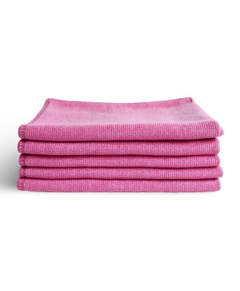 Pachet 5 lavete microfibră PREMIUM PROFESSIONAL 🇦🇹 40×40 cm, 53 g – Roșu pentru Toalete și Zone de Deșeuri