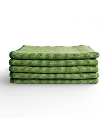 Pachet 5 lavete microfibră PREMIUM PROFESSIONAL 🇦🇹 40×40 cm, 53 g – Verde pt Zone de Preparare / Servire Alimente