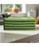 Acasa - Pachet 5 lavete microfibră PREMIUM PROFESSIONAL 🇦🇹 40×40 cm, 53 g – Verde 🟢 pt Zone de Preparare / Servire Alimente 🍽️👨🍳 - arli.ro