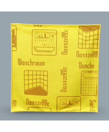 Acasa - Laveta Microfibră ULTRA 🇦🇹 cu Pictograme 40×40 cm, 43 g Galben 🟡 pt Băi și Suprafețe Sanitare 🚿🪞 - arli.ro