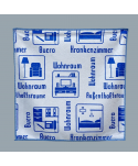 Acasa - Laveta Microfibră ULTRA 🇦🇹 cu Pictograme 40×40 cm, 43 g Albastru 🔵 pt Spații Administrative 🏢🪑 - arli.ro