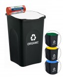 Acasa - Cos de gunoi colectare selectiva deseuri organice 🇮🇹 EcoGreen 50 litri, cu capac + 50 de saci rosii ArliSoft 60 litri - arli.ro