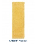 Mopuri profesionale - Mop plat din microfibra ArliSoft®🏆, fixare cu urechi si/sau buzunare, 50 cm, spalare la 90°, termodezinfectie, galben - arli.ro