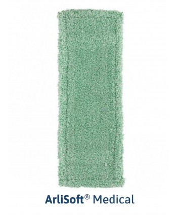  Mopuri profesionale - Mop plat din microfibra ArliSoft®🏆, fixare cu urechi si/sau buzunare, 40 cm, spalare la 90°, termodezinfectie, verde - arli.ro