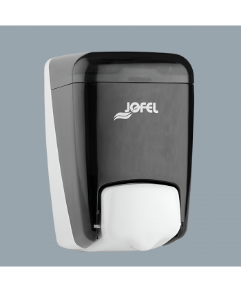  Dispenser / dozator sapun lichid - Dozator pentru sapun lichid Jofel Azur, capacitate 400 ml, fiabil, estetic, negru, rezervor reincarcabil - arli.ro