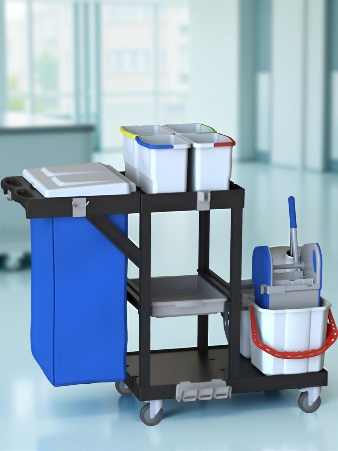 Cărucior de Curățenie ArliPlus® M640 – Soluție Profesională cu Sac de 120L pentru Spații Mari