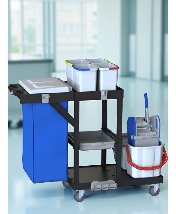  Acasa - - Cărucior de Curățenie ArliPlus® M640 – Soluție Profesională cu Sac de 120L pentru Spații Mari - arli.ro