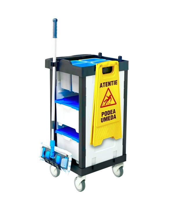 Cărucior de Curățenie Multifuncțional ArliPlus® M22 – Compact, Eficient și Ideal pentru Spațiile Medicale