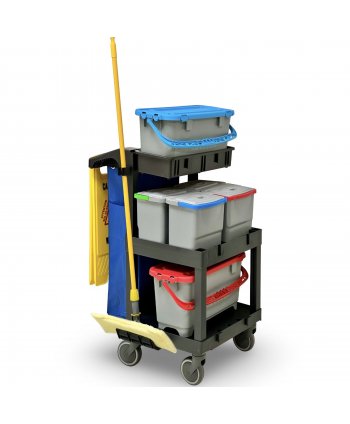 Cărucior de Curățenie Profesional M702 – Compact, Modular și Eficient pentru Activități de Curățenie Profesională