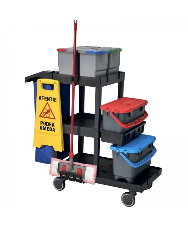 Cărucior profesional curățenie ArliPlus® M705 – Versiune optimizată pentru eficiență și spațiu extins de depozitare Cărucior profesional curățenie ArliPlus® M705 – Versiune optimizată pentru eficiență și spațiu extins de depozitare