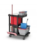 Acasa - Căruciorul de Curățenie ArliPlus® M740 – Performanță Compactă cu Presă de Stors și 2 Găleți - arli.ro