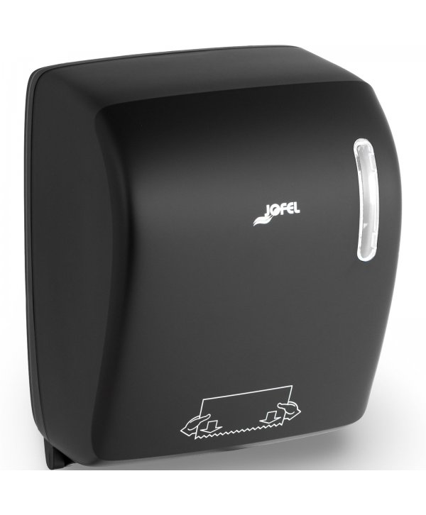 Dispenser Prosop Hârtie Manual Jofel TIMELESS, Negru Mat - Fără Manetă, Fără Mâner, Fără Senzor, Fără Consum de Energie