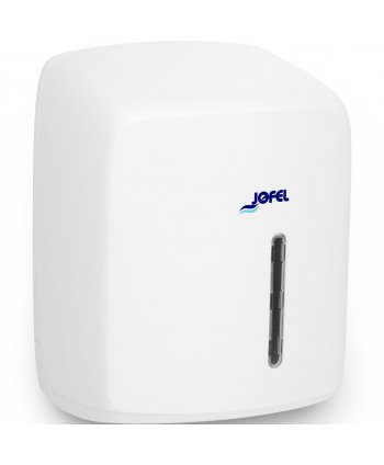 Dispenser pentru Role Prosop Hârtie Jofel TIMELESS, Alb Mat – Funcționalitate Simplificată, Igienă Maximizată