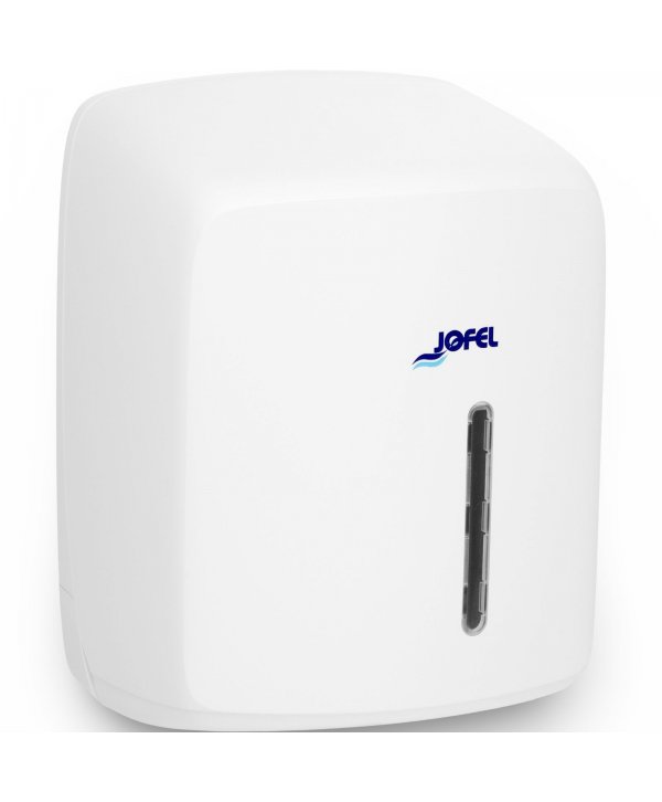 Dispenser pentru Role Prosop Hârtie Jofel TIMELESS, Alb Mat – Funcționalitate Simplificată, Igienă Maximizată