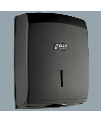 Dispensere prosoape hartie - Dispenser Prosop Hârtie Pliat CLAR Systems I-NOVA Negru Mat – Eleganță și Funcționalitate pentru Spații de Igienă Premium - arli.ro