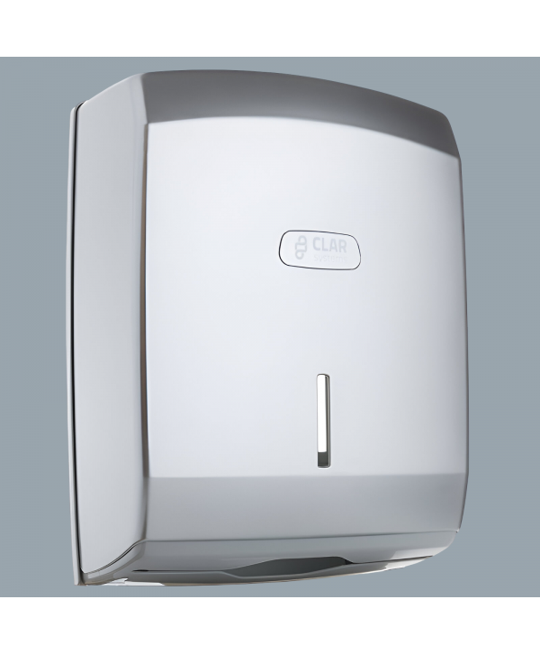 Dispensere prosoape hartie - - Dispenser Prosop Hârtie Pliat CLAR Systems I-NOVA Argintiu Cromat – Eleganță și Funcționalitate pentru Spații Profesionale - arli.ro