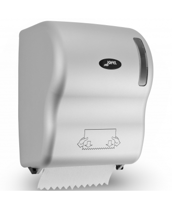 Dispenser Prosop Hartie Rola Autocut  Jofel AZUR, Reducere Consum de Hartie, Calitate Superioara, Argintiu Metalizat