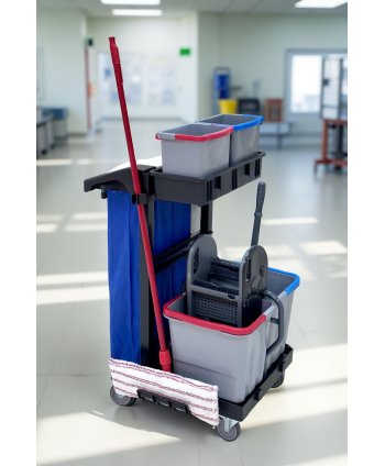 Cărucior Curățenie ArliPlus® M381 – Compact, Versatil și Extins pentru Echipare Completă