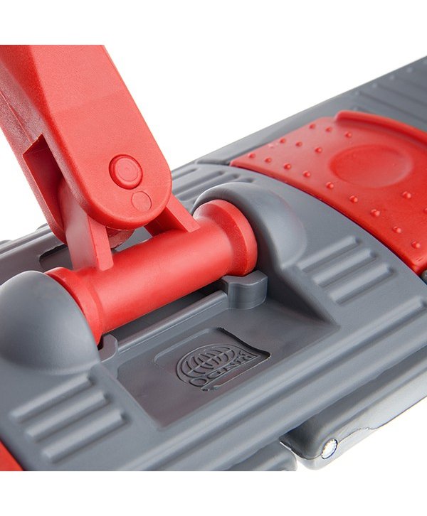 Suport mop plat profesional cu buzunare, 40 cm, roșu – Compatibil sistem B4, rotire 360°, igienă garantată