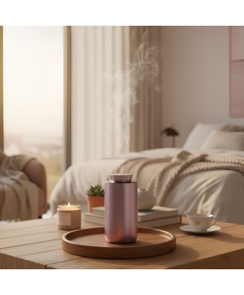 Difuzor Rose Gold pentru esențe odorizante prin nebulizare – Soluția ideală pentru auto 🚗 și birou 🏢