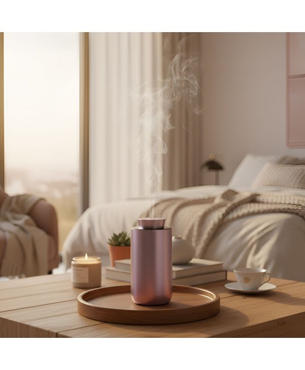 Difuzor Rose Gold pentru esențe odorizante prin nebulizare – Soluția ideală pentru auto 🚗 și birou 🏢
