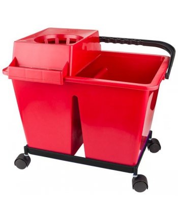 Set Profesional Curățenie ArliPlus® Roșu 🇪🇸 – Găleată cu Dublu Compartiment + Mop Microfibră + Mâner Aluminiu