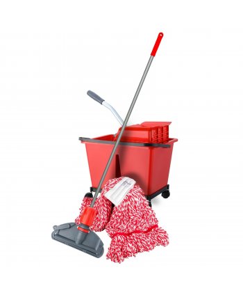 Set Curățenie Profesională ArliPlus® Roșu cu Mop cu Fire Lungi