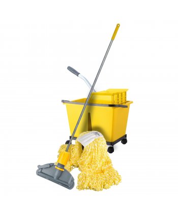 Set Curățenie Profesională ArliPlus® Galben cu Mop cu Fire Lungi