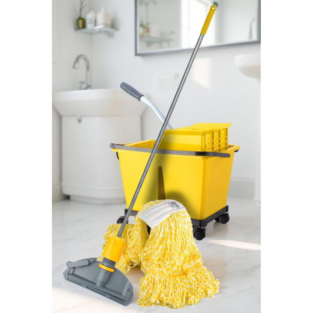 Set Curățenie Profesională ArliPlus® Galben cu Mop cu Fire Lungi