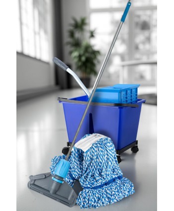  Acasa - Set Curățenie Profesională ArliPlus® Albastru cu Mop cu Fire Lungi - arli.ro