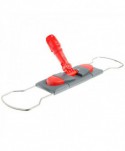 Mopuri profesionale - Suport metalic pentru mop plat cu buzunare, 50 cm, compatibil sistem B5, rotire 360°, conform normelor UE, rosu / gri - arli.ro