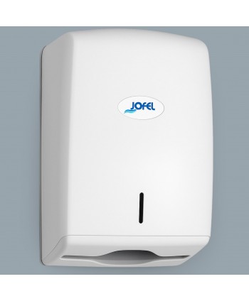 Dispenser Prosoape de Maini Pliate Jofel SMART Alb – Soluția Compactă și Economică pentru Distribuirea Servetelelor