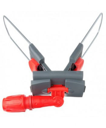 Suport metalic pentru mop plat cu buzunare, 60 cm, compatibil sistem B6, rotire 360°, conform normelor UE, rosu / gri